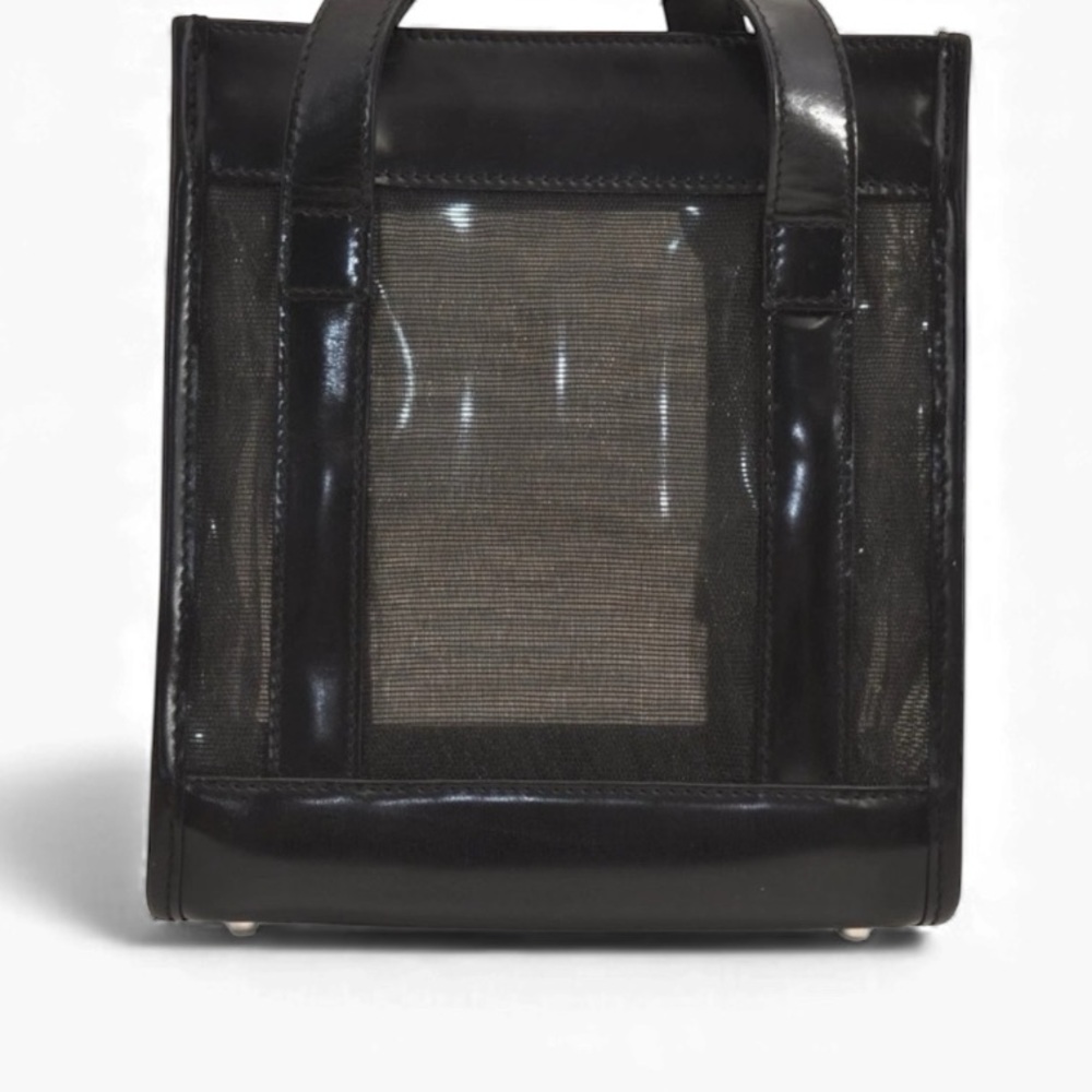 Gucci Black Mesh Tote Bag with Pouch EUC - Picture 4 of 16